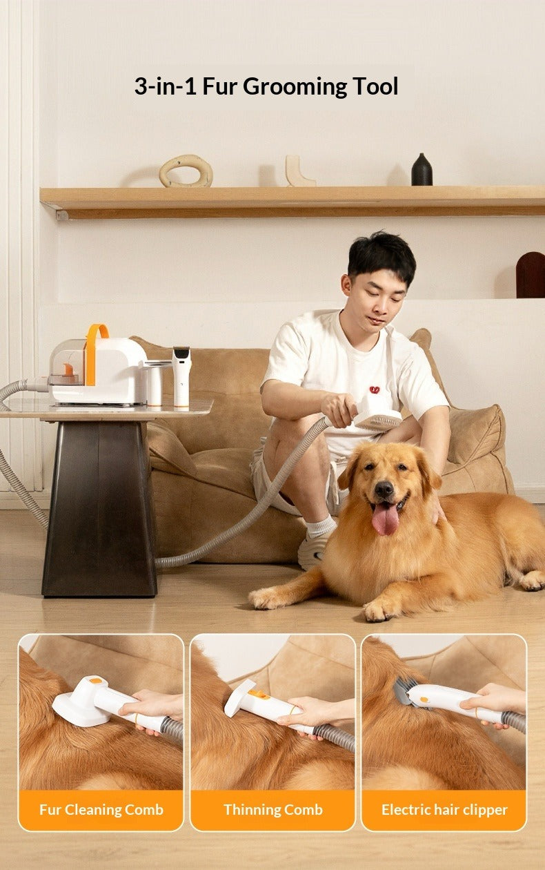 Air Radish Pet Electric Hair Clipper with Suction