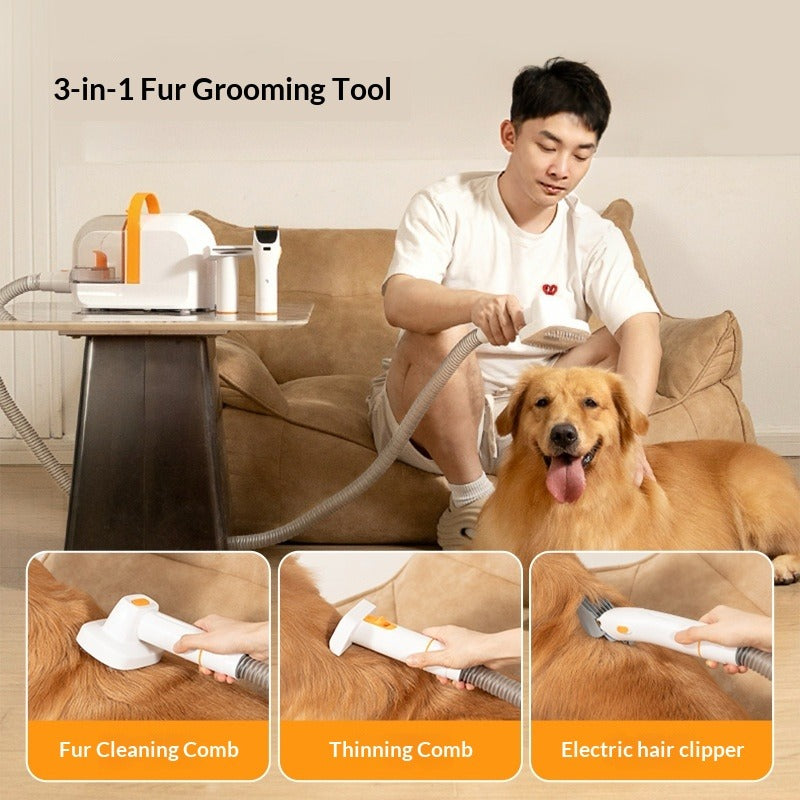 Air Radish Pet Electric Hair Clipper with Suction