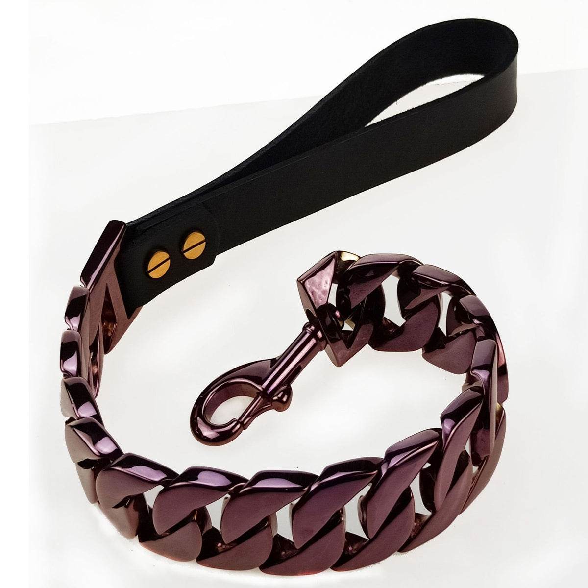 Stainless Steel 32" Pet Traction Chain with Black Handle