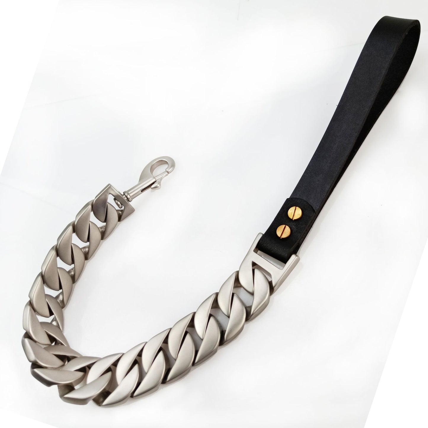 Stainless Steel 32" Pet Traction Chain with Black Handle