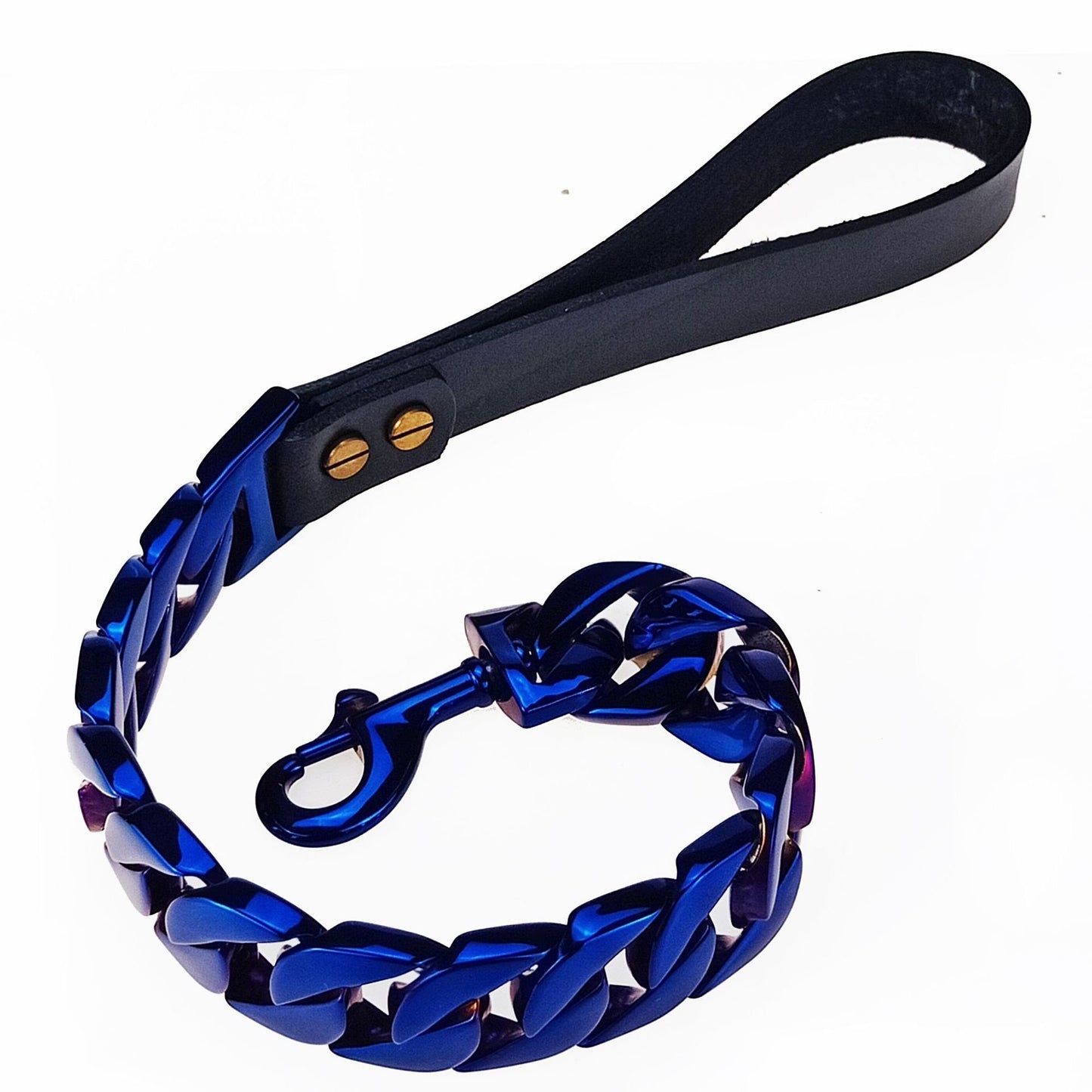 Stainless Steel 32" Pet Traction Chain with Black Handle