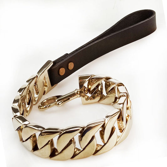 Stainless Steel 32" Pet Traction Chain with Black Handle