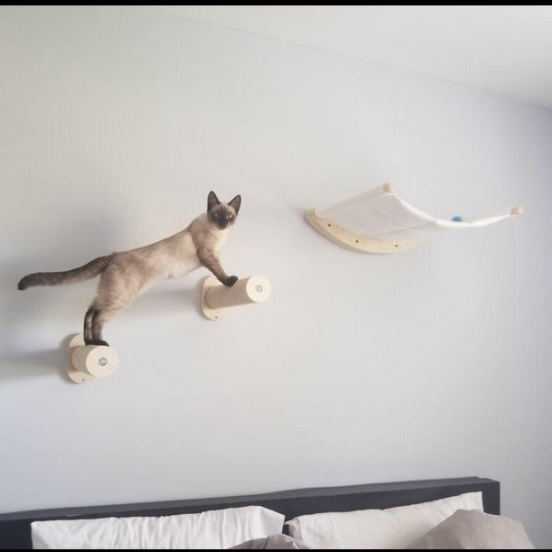 Solid Wood Cat Wall Hanging Scratching Post