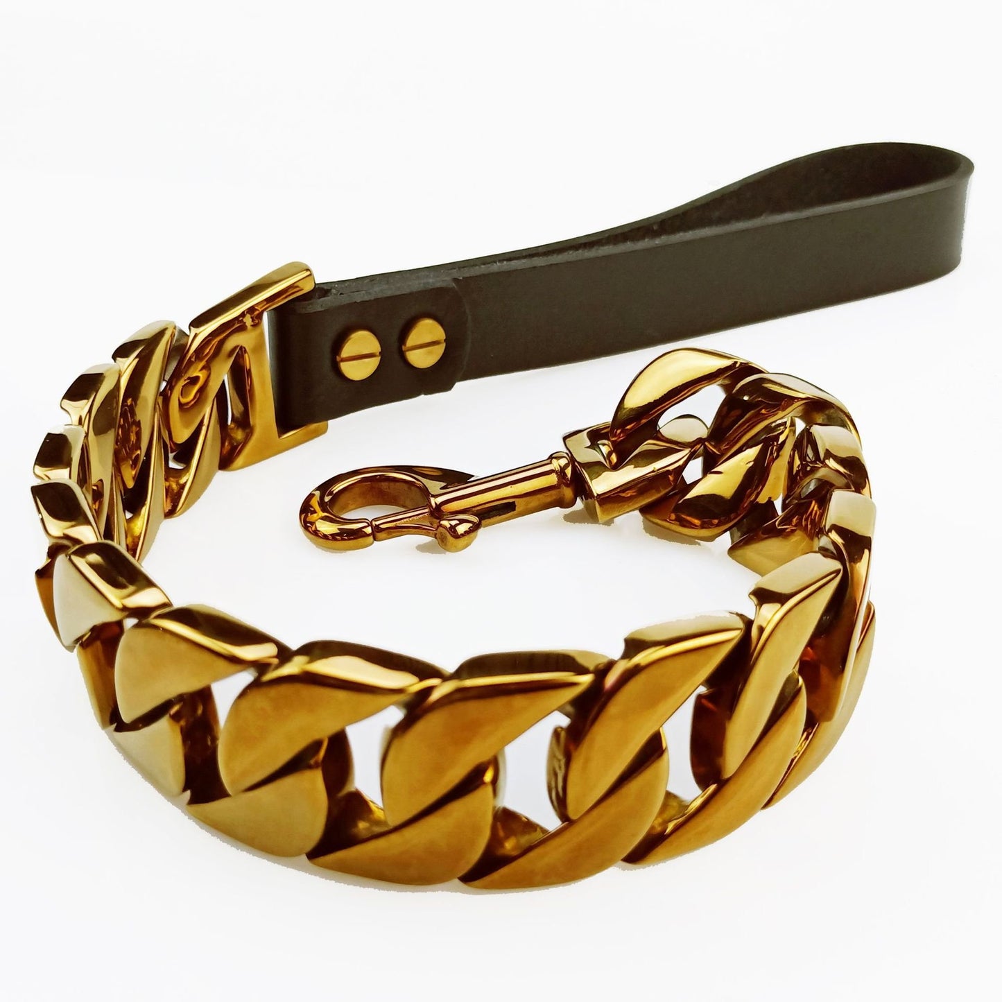Stainless Steel 32" Pet Traction Chain with Black Handle