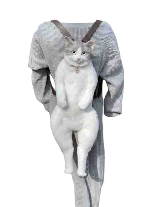 Simulation Cat Backpack Doll Plush Toy for Kids